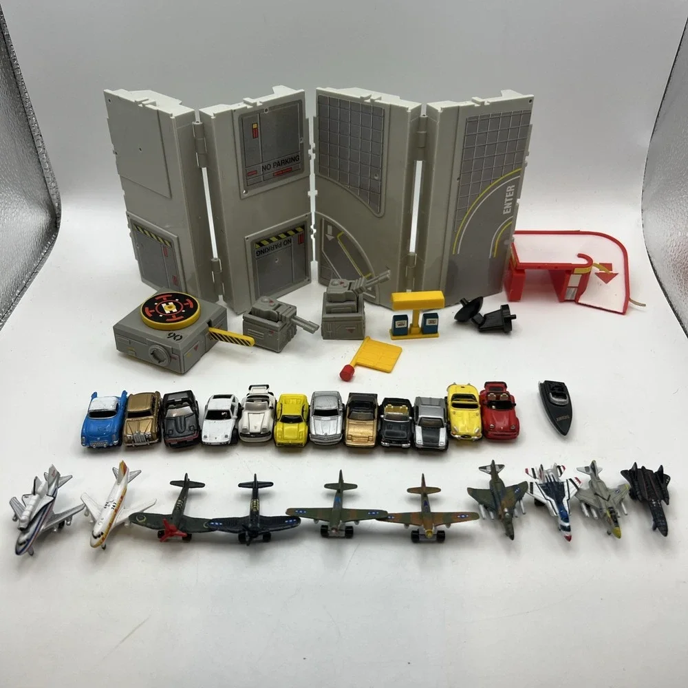 Vintage Galoob Micro Machines Toy Lot 12 Cars 10 Aircraft Boat Playset 90s